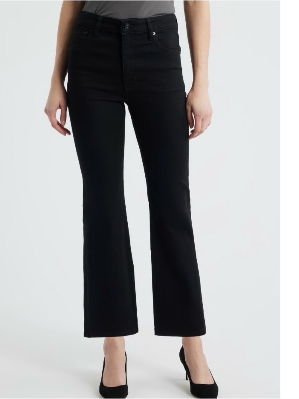 New FRAME The Reboot High Waist  Ankle Length Bootcut Jeans Black Size 30